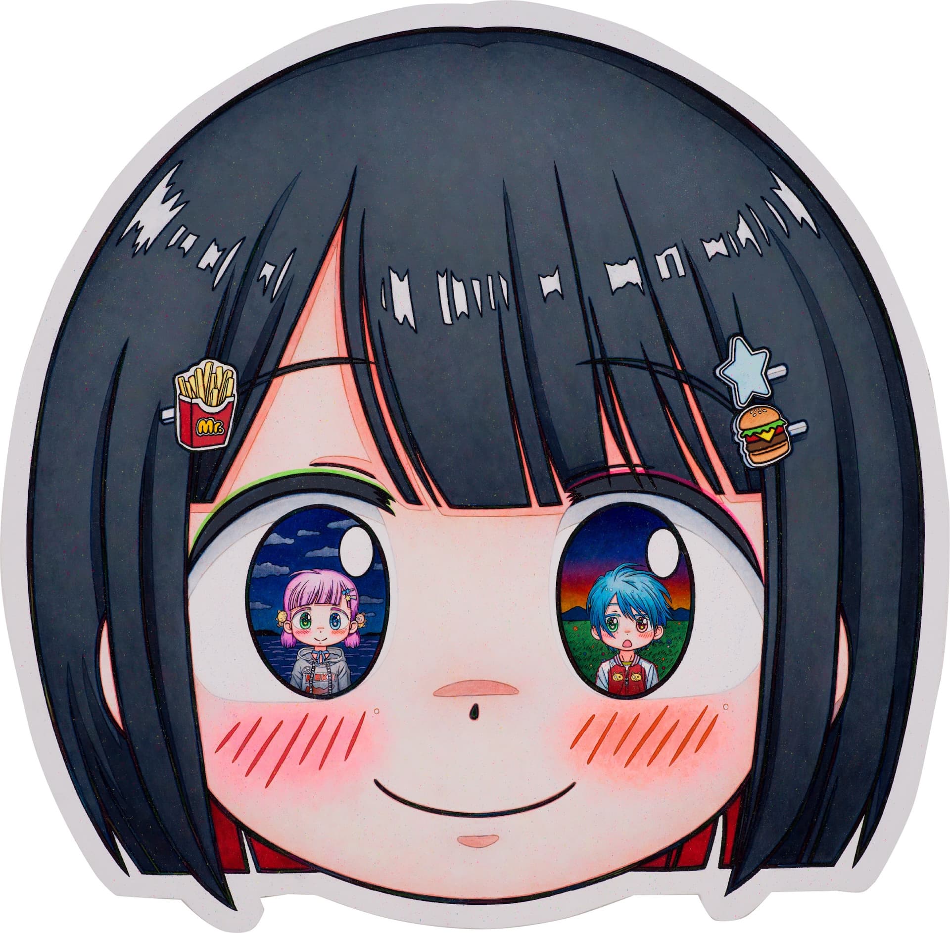 みさを -瞳の中の小さな世界- , 2026, Acrylic on canvas mounted on wood panel, 840 x 850 x 53 mm